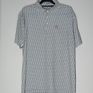 Rhoback Golf Polo Shirt Mens L White California Republic Stretch Short Sleeve